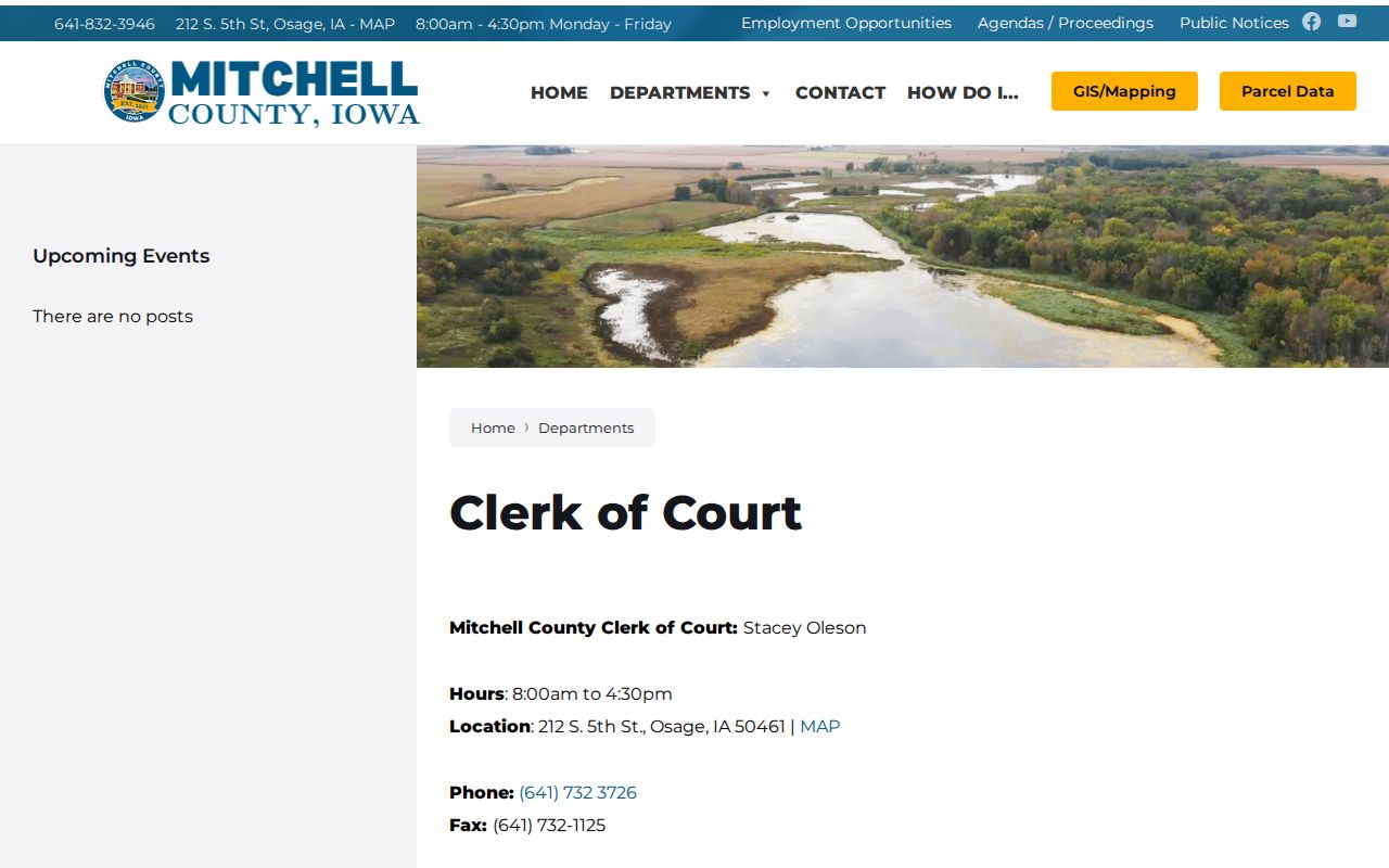Mitchell County warrant check clerk page