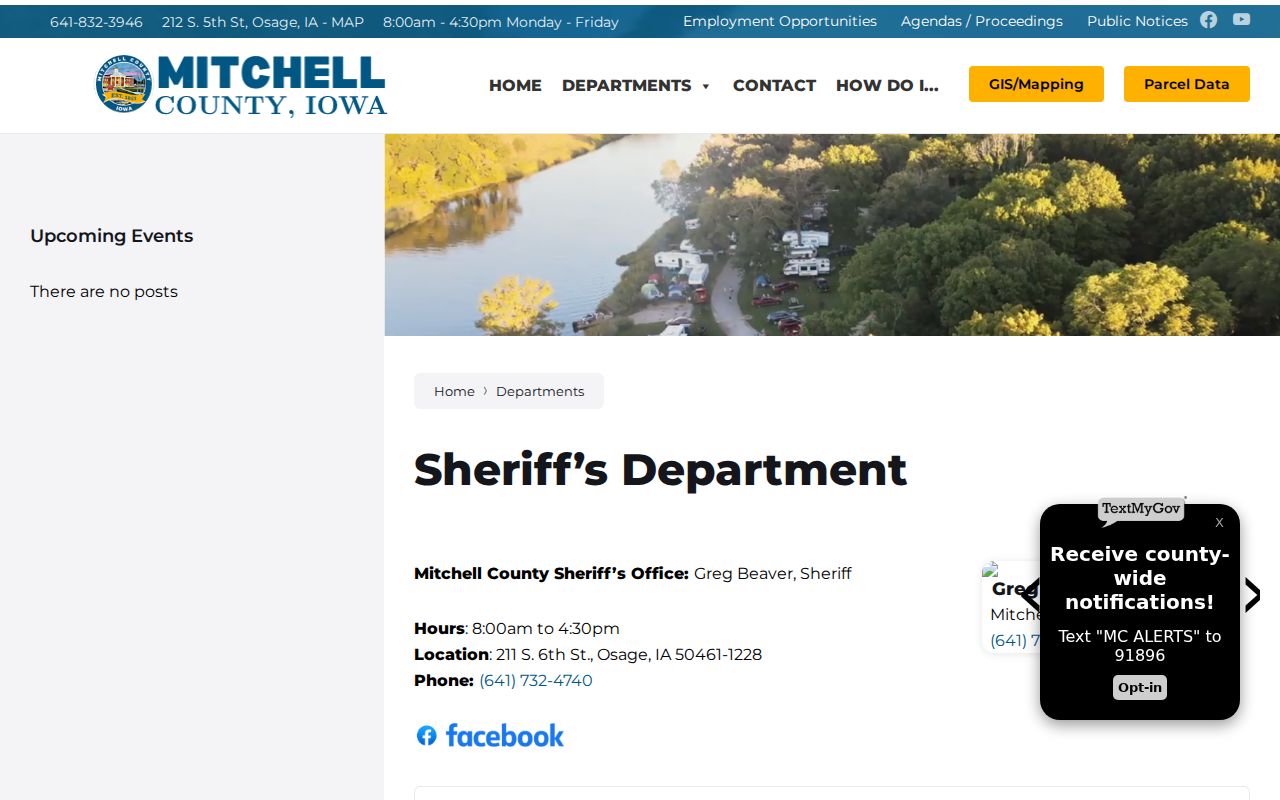 Mitchell County arrest warrant sheriff contact page
