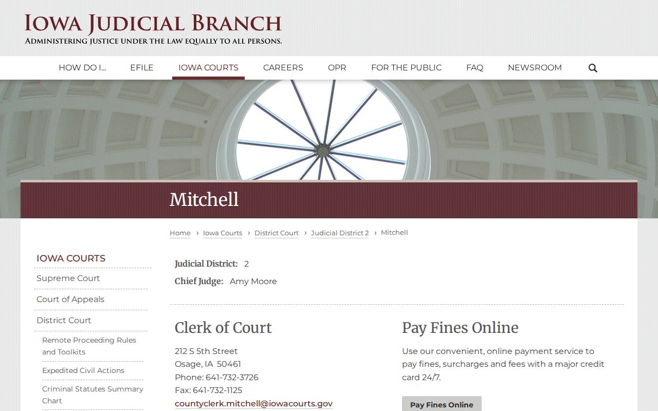 Mitchell County warrant record court directory